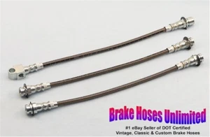 STAINLESS BRAKE HOSE SET Pontiac LeMans 1969 1970 1971 - Drum - Picture 1 of 1