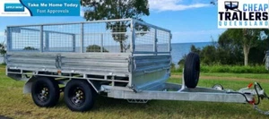 10x7 Galvanised Flat Top Trailer 3500kg ATM Cage Sides Electri - Picture 1 of 5