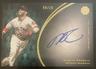 Dustin Pedroia 2016 Topps The Mint Franchise Auto Emerald #FA-DP 6/10 Red Sox NM - Image 1 of 2