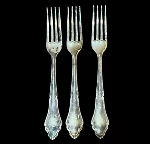 Set 3 forcelle incise personalizzate (TH) piatto argento tedesco Hanseat 90 inciso a mano - Foto 1 di 4