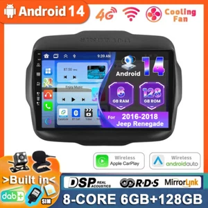 4G QLED AUTORADIO PER JEEP RENEGADE 2016-18 ANDROID 14 GPS DAB+ CARPLAY 6G+128GB - Foto 1 di 18