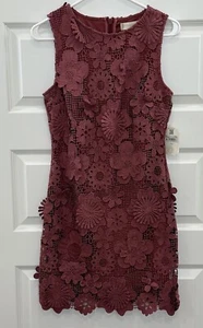 Nuevo con etiquetas Vestido para mujer Altar’d State pequeño borgoña encaje apliques florales boho - Imagen 1 de 15
