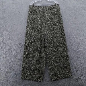 Coldwater Creek Womens Wide Leg Pants 16 Black Beige High Rise Elastic Waist - Picture 1 of 15
