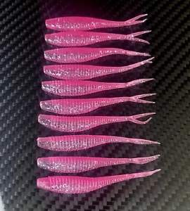 Soft Plastic Fishing Lures + Jig heads 20 Total UV 65mm Jerk Shad Bream Bass - Picture 1 of 4
