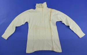 De colección Años 70 Donmoor Manga Larga Talla 7 Blanco Algodón Peinado Cuello Tortuga Cremallera - Imagen 1 de 8