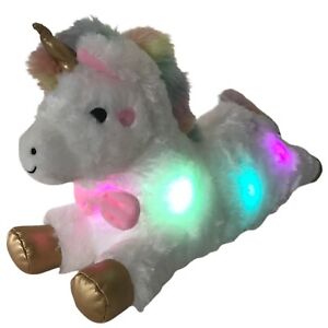 FAO Schwarz 17" Glow Bright Unicorn Plush LED Lights Color Changing Animal Toy