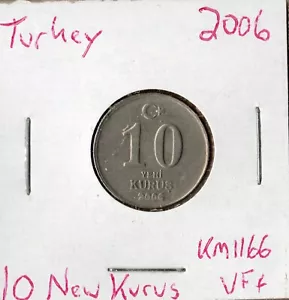 Moneda Türkiye 10 New Kurus 2006 KM1166 - Imagen 1 de 1