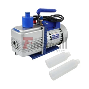 9.6 CFM 1 HP 110V Air Vacuum Pump Single-Stage Rotary Vane HVAC with Oil Bottle - Picture 1 of 14