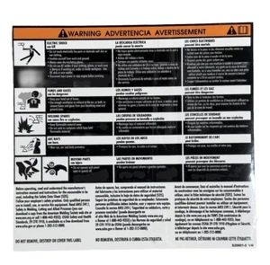Lincoln Electric 9SS20601-5 WARNING DECAL S20601-5 Sticker - Picture 1 of 8