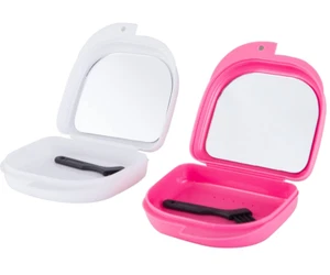 Retainer Case with Mirror, Mouth Guard Case, Orthodontic Dental Retainer Box, De - Picture 1 of 12