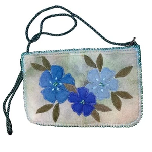 Handcrafted Felted Purse Applique Bag Ladies Sequim Upcycle Reclaimed Material - Picture 1 of 10