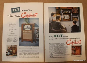 2 x Capehart Television TV 1950 Magazine Print Ads 7 x 10 - Picture 1 of 1