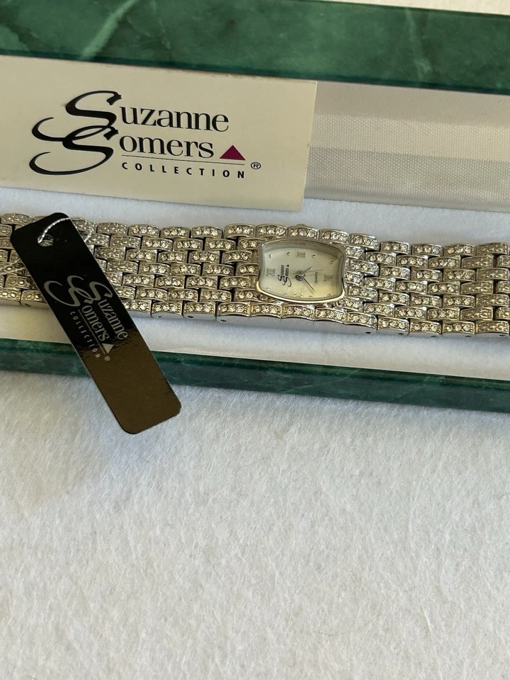 Reloj para mujer Suzanne Somers vintage tono plata y pedrería Foto 1 de 1
