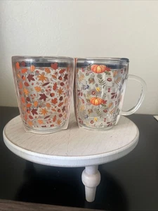 Fall/Thanksgiving Glass Travel Mug 14oz - Picture 1 of 8
