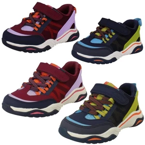 Kids Clarks Vegan Colour-Pop Machine Washable Sports Trainers *Feather Track* - Picture 1 of 37