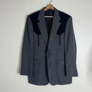 Circle S Blazer Mens 44L Western Suit sport Jacket Cowboy Yoke Dallas Texas - Picture 1 of 10