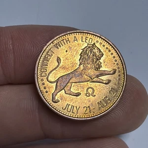 VTG Coin Token 1970s Friendly Astrology Connect With A Leo July 21 August 21 HTF - Picture 1 of 5