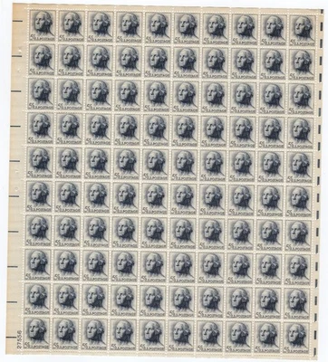 Scott #1213 George Washington Sheet of 100 Stamps - MNH P#27556 LL - Image 1 of 2