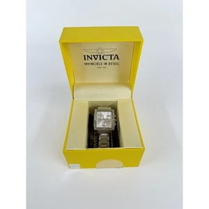 Invicta Swiss Chronograph Men’s Watch 5377 32mm Silver Dial Square Case w/ Box - Picture 1 of 7