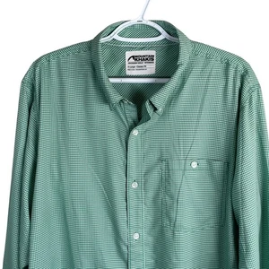 Mountain Khakis Performance Button Up Shirt Mens XL Green Gingham Check Stretch - Picture 1 of 8