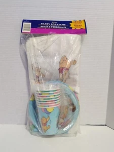Vintage Sealed Hallmark Winnie The Pooh Birthday Set Plates Napkins Tablecover - Picture 1 of 3