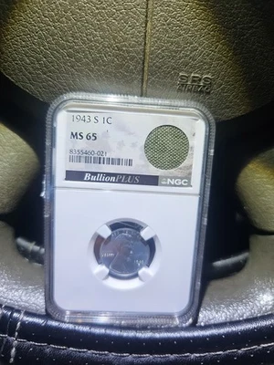 Centavo de la década de 1943 MS65 NGC Era de la Segunda Guerra Mundial M6 Bazooka Bolsa Frag Bullion Plus 1C Foto 1 de 2