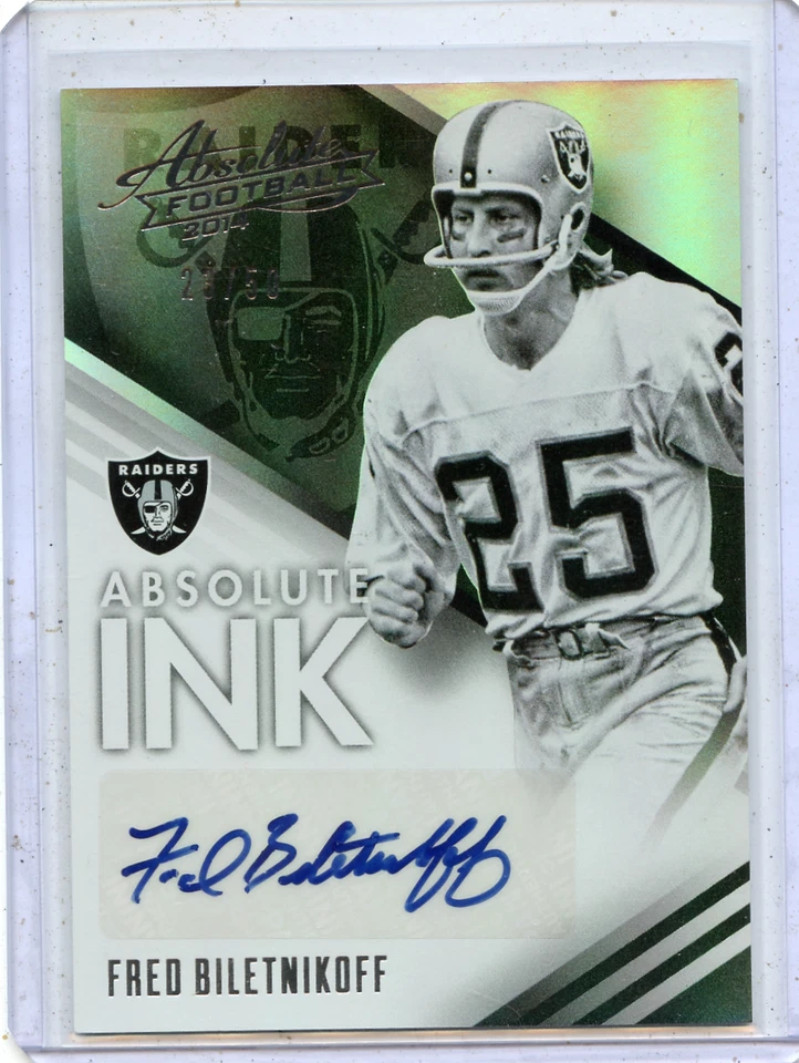 2014 ABSOLUTE #AB-FB FRED BILETNIKOFF AUTOGRAPH AUTO #23/50, RAIDERS HOF, 111425 - Image 1 of 1
