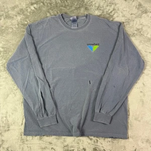 Vintage Y2K Gildan Snowbird distressed trashed grau Langarm-T-Shirt Herren XL - Bild 1 von 8