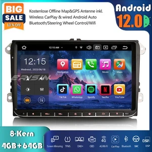9"Android 12 Autoradio GPS 4GB+64GB Für VW Passat Polo Golf 5/6 Touran EOS Jetta - Bild 1 von 15
