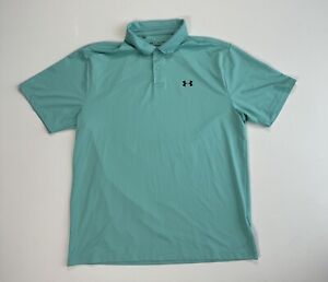 Under Armour Men’s XL Performance Polo Loose Heat Gear Teal Stretch Modern