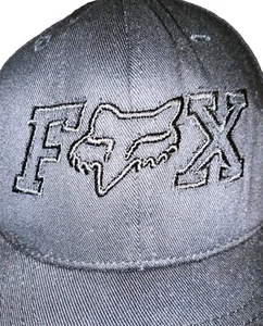 Yupoong Fox Racing FlexFit Black Embroidered Hat Size S-M Good Condition Clean - Picture 1 of 7