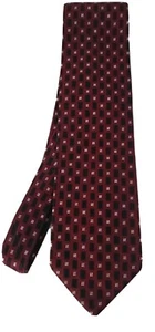 Vintage Dani Moda Maschile  Red Black Squares Dots Silk Men's Necktie Checkered  - Picture 1 of 3