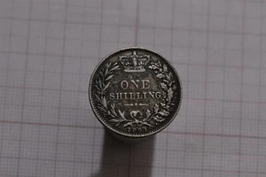 🧭 🇬🇧 UK GB SHILLING 1881 SILVER SCARCE SHARP DETAILS B78 #K7109 - Picture 1 of 2