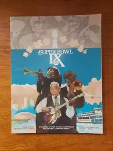 PITTSBURGH STEELERS vs MINNESOTA VIKINGS SUPER BOWL IX 9 Program 1975 NEAR MINT - Picture 1 of 9