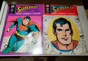 set of 2 superman giant comics to color luther's lost land battles brainiac's - Picture 1 of 7