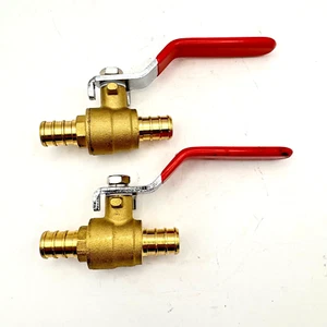 (2 Stück) 1/2" x 1/2" Messing Warmwasser Ein/Aus Umschaltventil PEX NSF61-9 - Bild 1 von 4