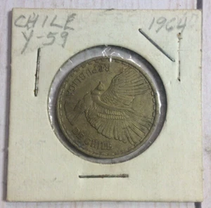 1964 Chile 10 Centesimos Coin - Picture 1 of 2