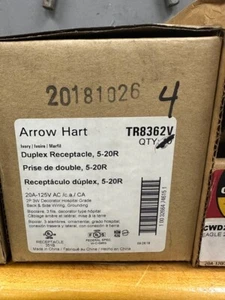 BOX OF 4 ARROW HART TR8362V IVORY DUPLEX RECEPTACLE L17 - Picture 1 of 1