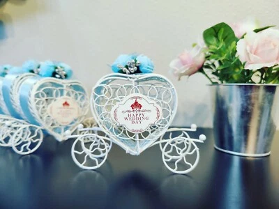 Paquete de 6 cajas de dulces de cuento de hadas en forma de corazón lindos favores de fiesta de boda Foto 1 de 4