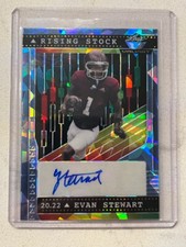 EVAN STEWART Texas A&M 2022 Leaf Valiant Football Blue Ice AUTO # 3/7 Autograph