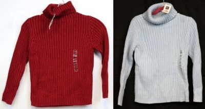 GAP Girls Ribbed Turtleneck Sweater sz 5-6 S NWT Red Blue Sparkle Snow Winter - Image 1 of 4