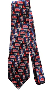 Vintage Ole Miss Colonel Reb Herrenkrawatte Seide offiziell lizenziert neu mit Etikett - Bild 1 von 7