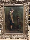 "Boy Collecting Water" James Swinton Diston Original Sign & Dat 1885 Painting.