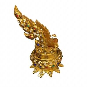 Thai Dance Head Dress Costume Jewelry Gold plated Crown Wedding Crown KnotofHai
