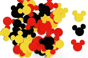 Mickey Mouse Confetti, 120 pcs - Mickey Mouse Die Cuts 1", red, black, yellow - Picture 1 of 1