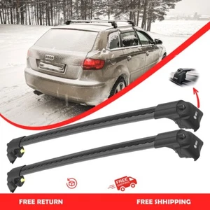 Paire de barres croisées de toit supérieures noires pour Audi A3 SPORTBACK 8P 2004-2012 - Photo 1 sur 22
