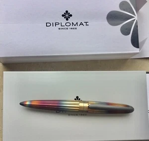 SALE! DIPLOMAT Aero FLAME Füllhalter, mit 14 Karat M Goldfeder - Bild 1 von 3