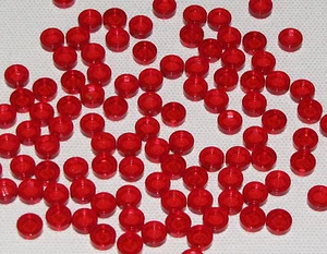 Lote de 100 nuevos azulejos trans-rojos redondos de 1 x 1 piezas de Lego - Imagen 1 de 1
