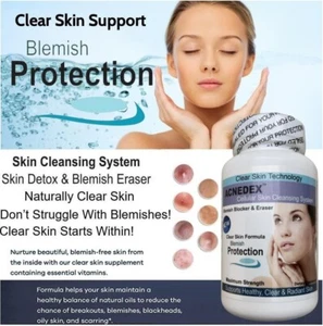 3 Clear Skin Support Detox Cleanse Oily Skin Toxins Zits Facial Cleanser Zinc 60 - Picture 1 of 23