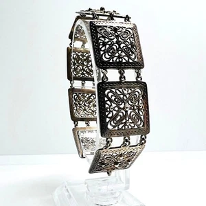 Art Deco 835er Silber-Filigranarmband mit RICO-Punze – 19 cm, minimalistisch - Bild 1 von 5